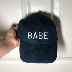 💜Navy Blue Faux Suede “Babe” Cap